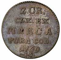2 grosze srebrne (półzłotek) 1769, Warszawa,Plage 251, patyna