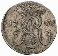 trojak 1765, Gdańsk, tarcza herbowa wąska, brak kropek po literach R E OE, Plage 495, wybity niece..