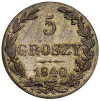 5 groszy 1840, Warszawa, cyfra 5 smukła i nieco 