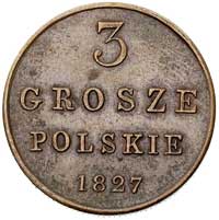 3 grosze 1827, Warszawa, Plage 167 R, Bitkin 1030 R, ładnie zachowane, patyna