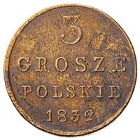 3 grosze 1832, Warszawa, litery K-G, Plage 175, Bitkin 1044 R, rzadkie