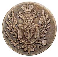 1 grosz z miedzi krajowej 1822, Warszawa, szeroka korona, Plage 210, Bitkin 896
