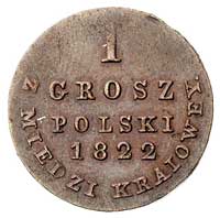 1 grosz z miedzi krajowej 1822, Warszawa, szerok