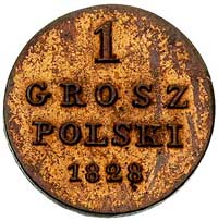 1 grosz 1828, Warszawa, Plage 220, Bitkin 1055, ładnie zachowany