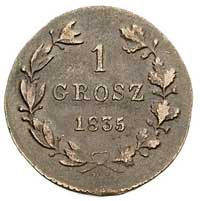 1 grosz 1835, Warszawa, nominał w wieńcu, Plage 240, Bitkin 1212