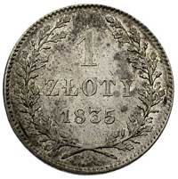 1 złoty 1835, Wiedeń, Plage 294, delikatna patyn