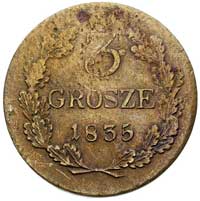 3 grosze 1835, Wiedeń, Plage 297, moneta traktowana jako próba, w rzeczywistości o kilka lat póżni..