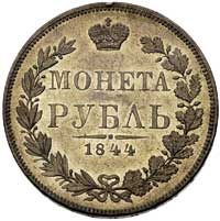 rubel 1844, Warszawa, rzadsza odmiana z prostym ogonem Orła, Plage 432, Bitkin 418 R, drobne mikro..