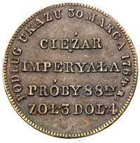 odważnik imperiała wzoru z 1764, Warszawa, Plage