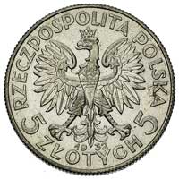 5 złotych 1932, Anglia, Głowa Kobiety, Parchimowicz 116 b, bardzo ładne