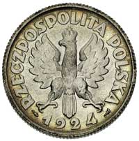 2 złote 1924, Paryż, pochodnia po dacie, Parchimowicz 109 a, wyśmienity, okazowy egzemplarz