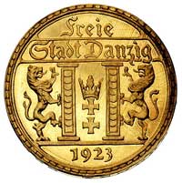 komplet monet (1, 2, 5 i 10 fenigów, 1/2, 1, 2, 5 oraz 25 guldenów) z 1923 roku wybitych przez men..