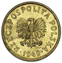 10 groszy 1949, na rewersie wklęsły napis PRÓBA, mosiądz, wybito 100 sztuk, Parchimowicz P.205.b
