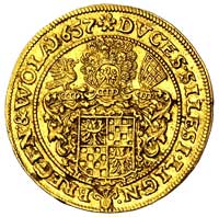 dukat 1657, Brzeg, F.u.S. 1754, Fr. 3200, złoto 3.44 g, ładny egzemplarz