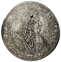 talar 1666, Brzeg, F.u.S. 1924, Dav. 7741, efektowna moneta z wadą blachy