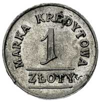 Kraków, 1 złoty Spółdzielni 8 p. ułanów, Bart. 107 R7b, aluminium, ładnie zachowany egzemplarz