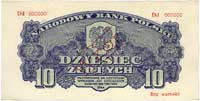 10 złotych 1944, \...obowiązkowe, seria Dd 000000