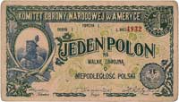 1 polon (25 centów USA) 1914, bon wydany przez K