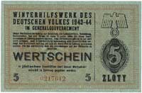 Pomoc Zimowa dla ludności niemieckiej w Generalnej Gubernii - bony o wartości 2, 5, 10 i 20 złotyc..