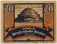Wrocław -Tramwaje Miejskie, 4x20 fenigów, ważne do 30.06.1922, na odwrocie reklama, Grabowski /Meh..