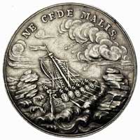 Ne Cede Malis- medal autorstwa J. F.Holzhaeussera ok.1770 r., Aw: Popiersie króla w prawo i napis,..
