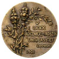 Antoni Małecki- medal autorstwa Lewandowskiego 1901 r., Aw: Popiersie w lewo i napis w otoku, Rw: ..