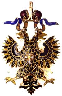 Krzyż Orderu Orła Białego, złoto, punce I K (Julius Keibel -II połowa XIX w), oraz 56 (56 zołotnik..