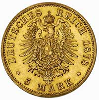 Wilhelm I 1861-1888, 5 marek 1878 A, Berlin, J. 244 A, Fr. 3825, złoto 1.99 g