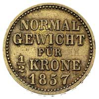 odważnik 1/2 korony 1857, Aw: Wieniec i punce, R