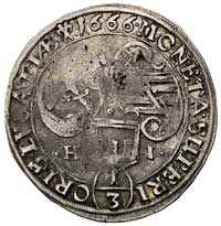 Jan Jerzy II 1656-1680, 1/3 talara dla Łużyc 1667, Budziszyn, Merseb. 2733, patyna
