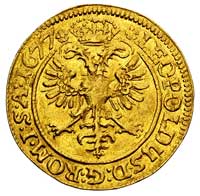 dukat 1677, Stralsund, Aw: Herb miasta i napis wokoło, Rw: Orzeł cesarski dwugłowy i napis wokoło,..