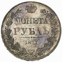 rubel 1837, Petersburg, Bitkin 187 R, delikatna patyna