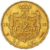 Karol I 1866-1914, 20 lei 1883 B, Bukareszt, Fr. 3, złoto 6.42 g