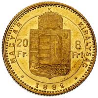 20 franków = 8 forintów 1882 KB, Krzemnica, Fr. 243, złoto 6.45 g