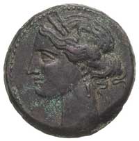 ZEUGITANA, Kartagina, AE 25, 250-200 r. pne, Aw: Głowa Tanit w lewo, Rw: Koń w prawo, spoglądający..
