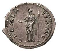 Antonin Pius 138-161 denar, Aw: Popiersie w prawo i napis, Rw: Stojąca Clementia i napis CLEMENTIA..