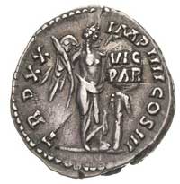 Marek Aureliusz 161- 180, denar, Aw: Popiersie w wieńcu w prawo i napis, Rw: Stojąca Victoria z ta..