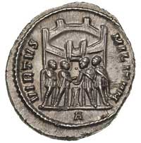 Konstancjusz I 293-306, argenteus, Rzym,  Aw: Popiersie w prawo napis CONSTANTIVS CAES, Rw: Cztere..