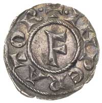 Piza- republika, grosz z imieniem cesarza Fryderyka I bity w latach 1150-1312, Aw: Litera F i napi..