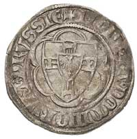 Winrych von Kniprode 1351- 1382, półskojec (1 1/3 szylinga), Aw: Tarcza wielkiego mistrza w rozeci..