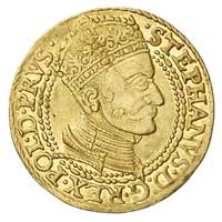dukat 1583, Gdańsk, H-Cz. 710 R2, Fr. 3, Kaleniecki s. 58, złoto 3.50 g, ślad po zawieszce?