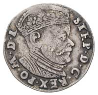 trojak 1584, Wilno, duża głowa króla, Ivanauskas 782:130, patyna