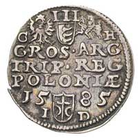 trojak 1585, Olkusz, litery G - H po bokach Orła