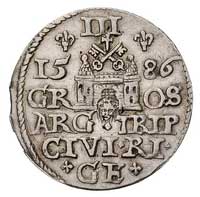 trojak 1586, Ryga, odmiana z małą głową króla, Gerbasevskis 26