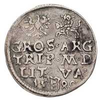 zestaw monet: trojaki 1580 (z III pod popiersiem), 1582, 1583 i 1584 (bez herbu podskarbiego), Wil..