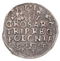zestaw trojaków: 1596, Wschowa (końcówka daty na awersie), 1597, Poznań (litery I-F S-C/H-R) i 160..