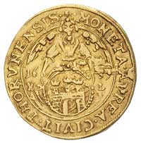 dukat 1659, Toruń, H-Cz. 2146 R3, Fr. 60, Kaleniecki s. 440, T. 35, złoto 3.22 g, moneta wybita us..