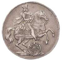 1/4 talara wikariackiego 1711, Drezno, Aw: Król na koniu, Rw: Dwa stoły z insygniami, Merseb. 1492..
