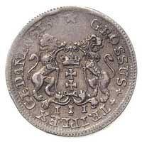 trojak w czystym srebrze 1755, Gdańsk, Merseb. 1802, 2.25 g, rzadki, delikatna patyna