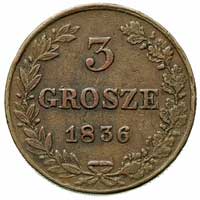 3 grosze 1836, Warszawa, Plage 182, Bitkin 1197, patyna